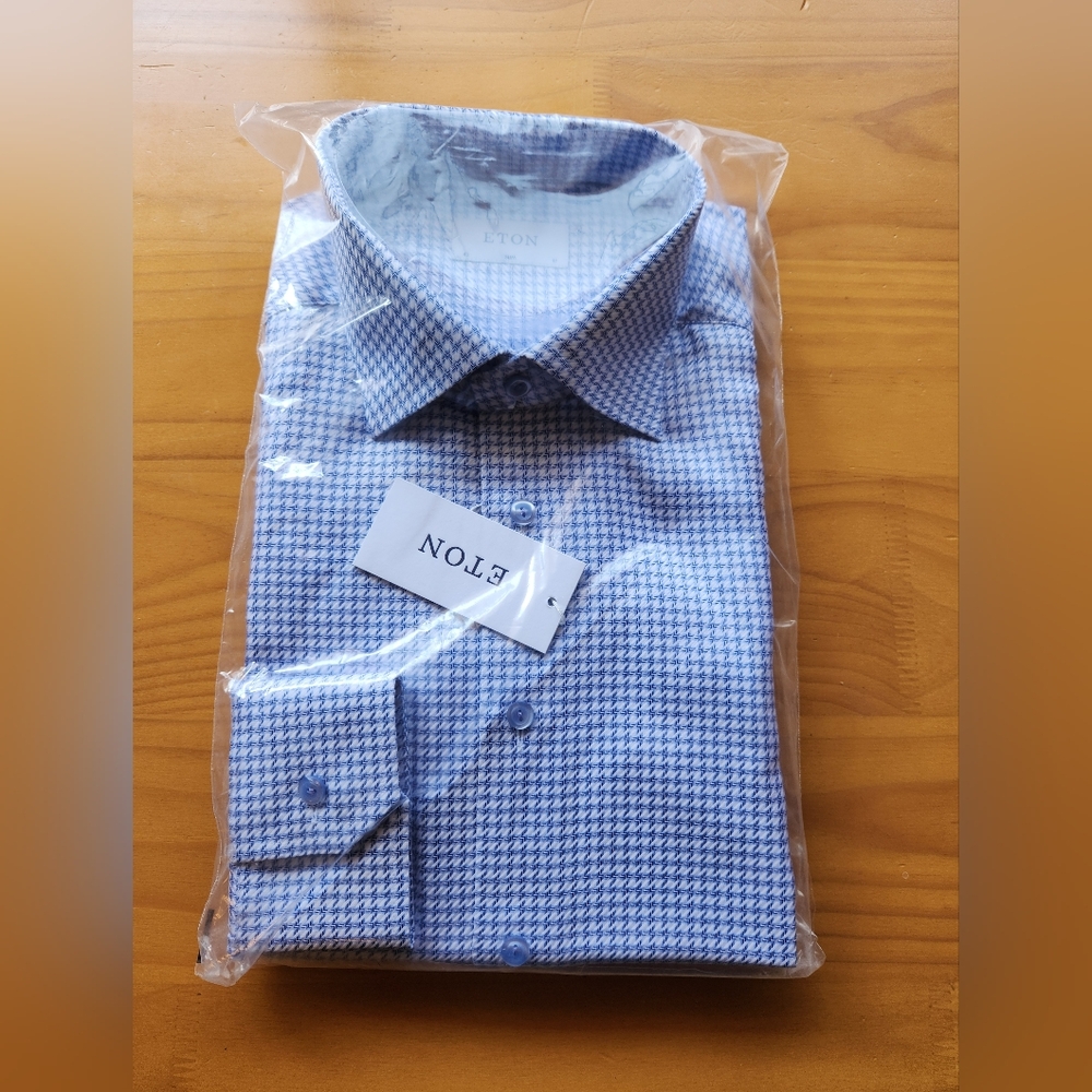 ETON Men's Dress Shirt Size 43 Slim 17 Neck NWT